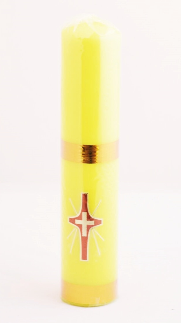 Świeca 0,70 kg krzyż żółta ( 6 x 30cm)