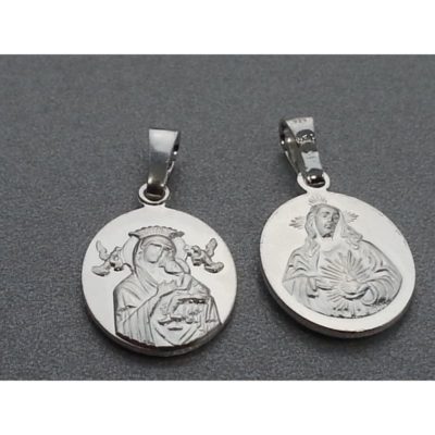 Medalik srebrny MB Szkaplerzna (owal)