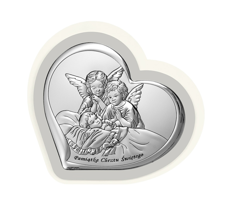 Obrazek srebrny-Anioły nad dzieckiem