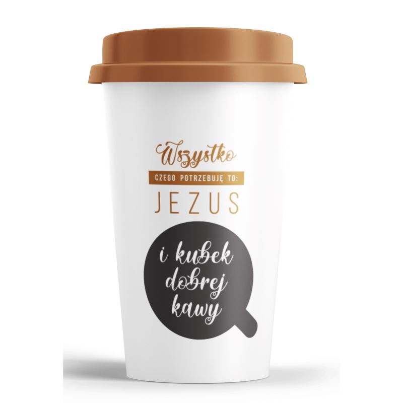 Kubek z pokrywką – Jezus i kawa