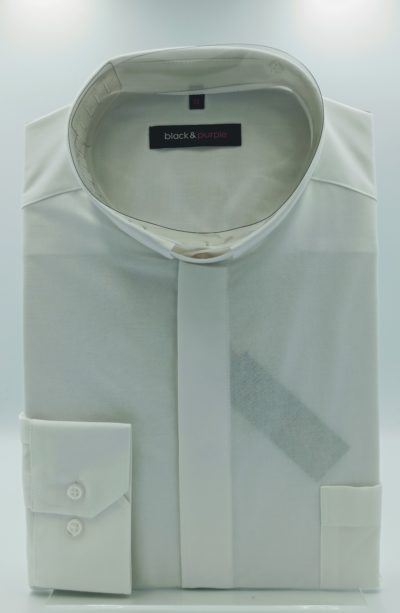 Koszula kapł. fil a fil (80/20%) biała, dł. rękaw, rozm. XL