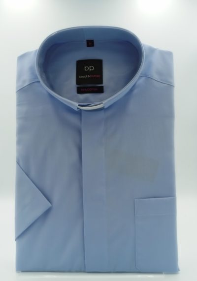 Koszula kapł. non iron(100%) jasnonieb. kr. rękaw,rozm. S