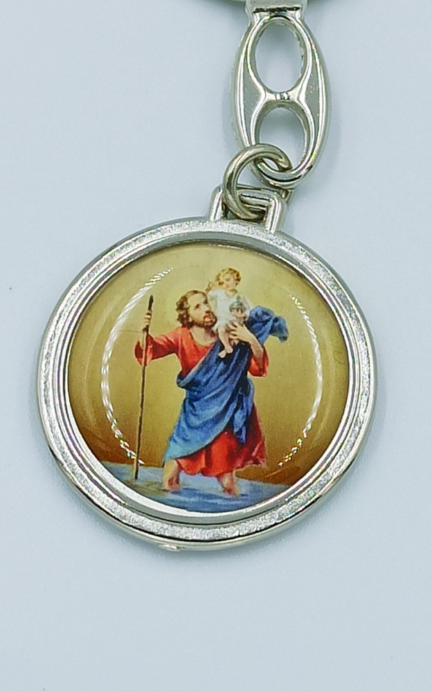 Brelok Św. Krzysztof  (kolor ,okrągły,obrotowy)