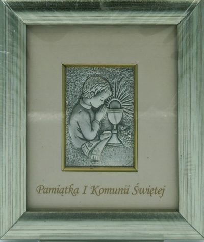 Obrazek srebrny Pamiątka I Komunii