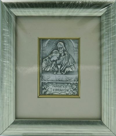 Obrazek srebrny Pamiątka I Komunii