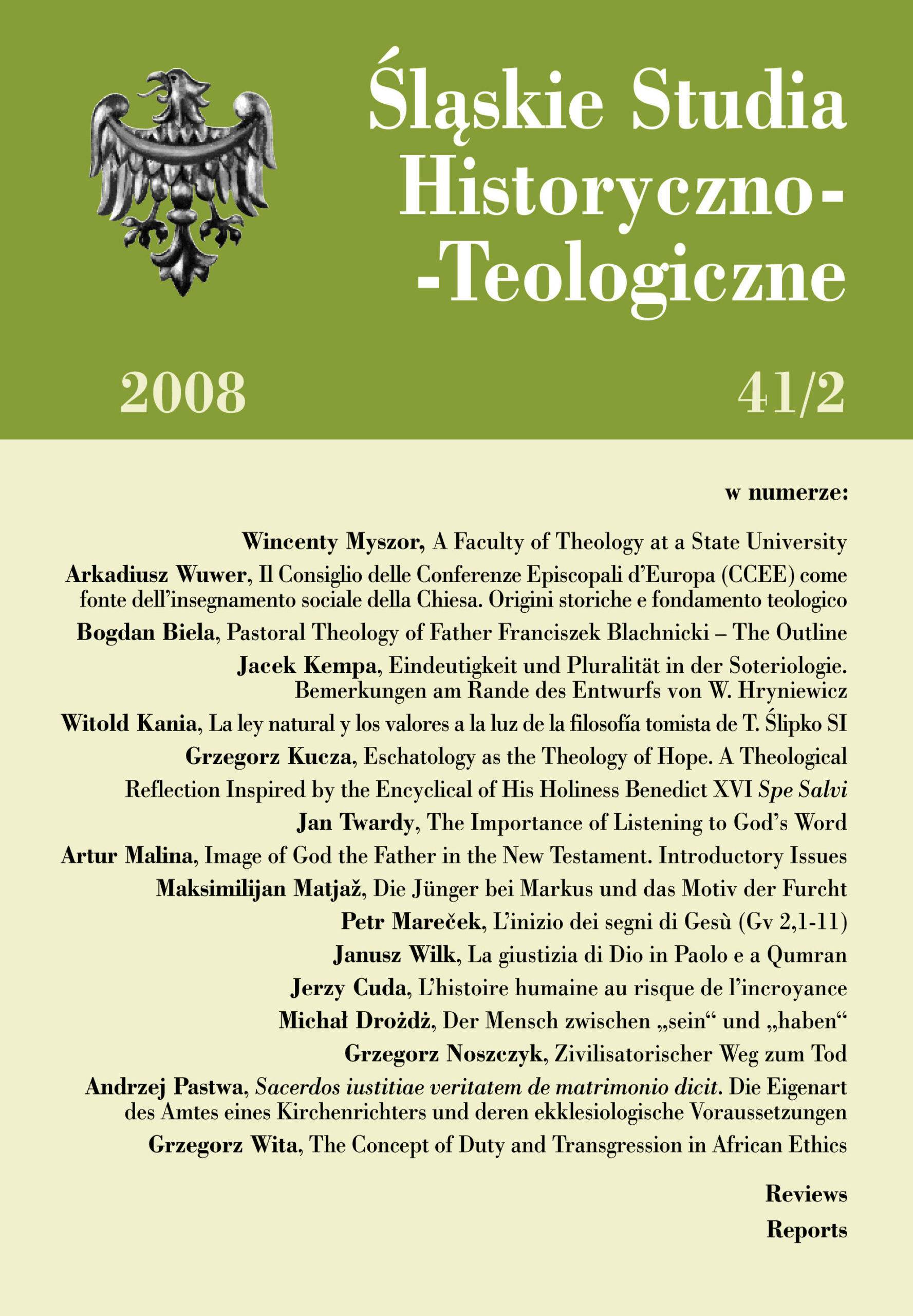 Śląskie Studia Historyczno-Teologiczne (41/2, 2008)
