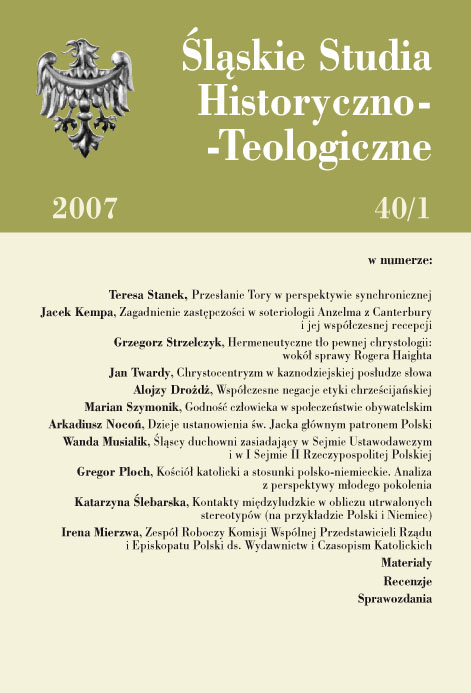Śląskie Studia Historyczno-Teologiczne (40/1, 2007)