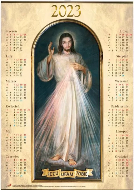 Kalendarz 2023 EP Jezus Miłosierny plakat średni