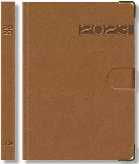 Terminarz 2023 EP LUX (B7) brązowy z zapinką, okucia