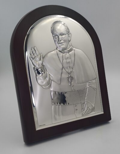 Obrazek srebrzony Papież Franciszek (18 x 22cm)
