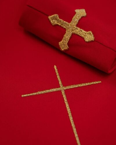 Ornat + stuła haft  Duch Święty czerwony