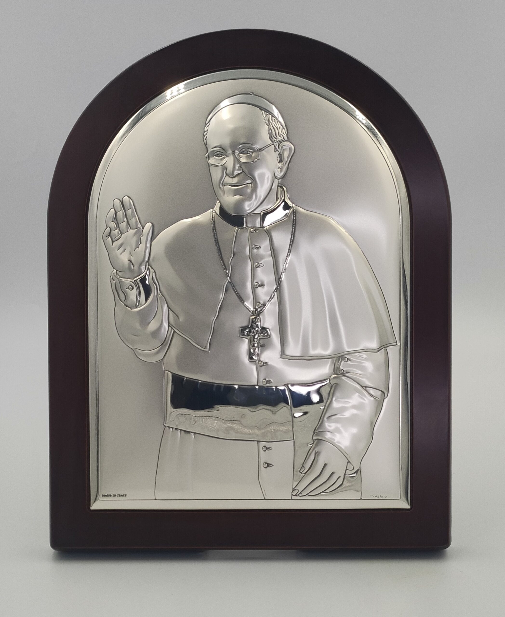 Obrazek srebrzony Papież Franciszek (18 x 22cm)